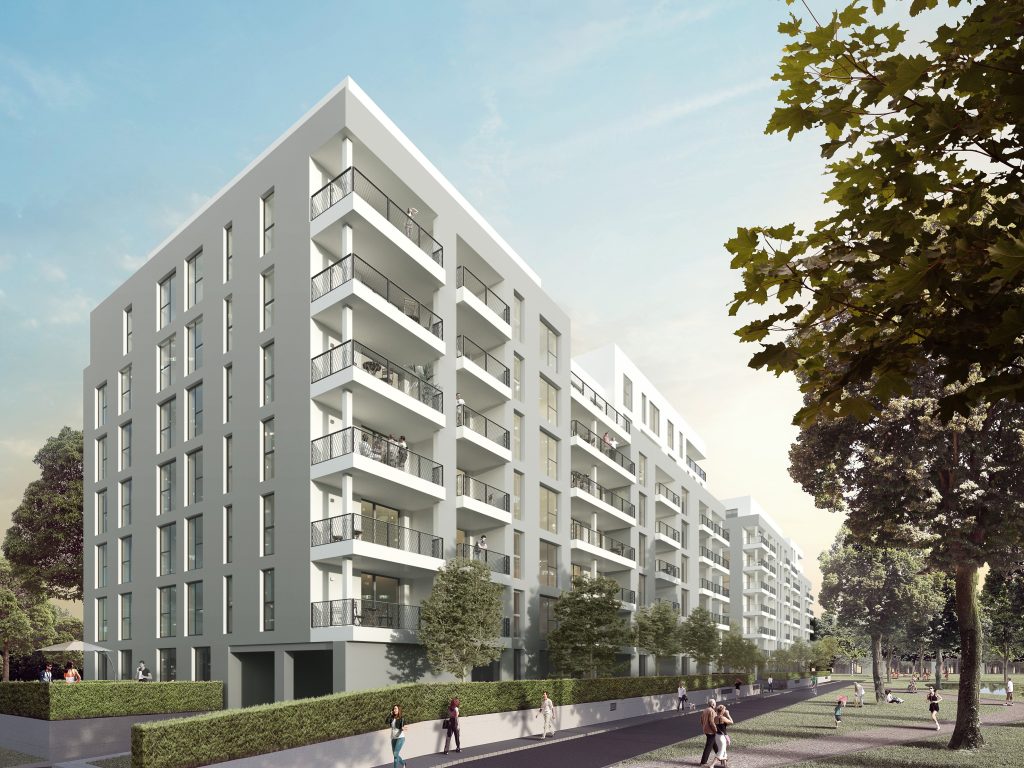 Wohnungen statt Büros. Spatenstich für "Wohnpark Lyoner Straße".